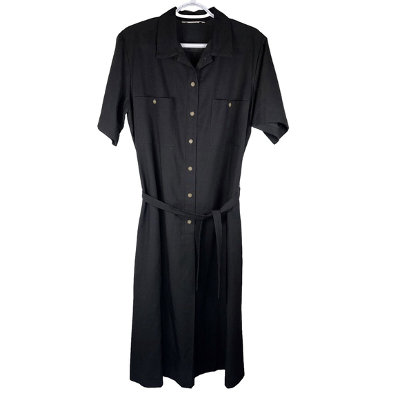 Vintage 90s Orvis Dress Womens Size 12 Black Y2K Cottagecore USA Button Down - Picture 5 of 5